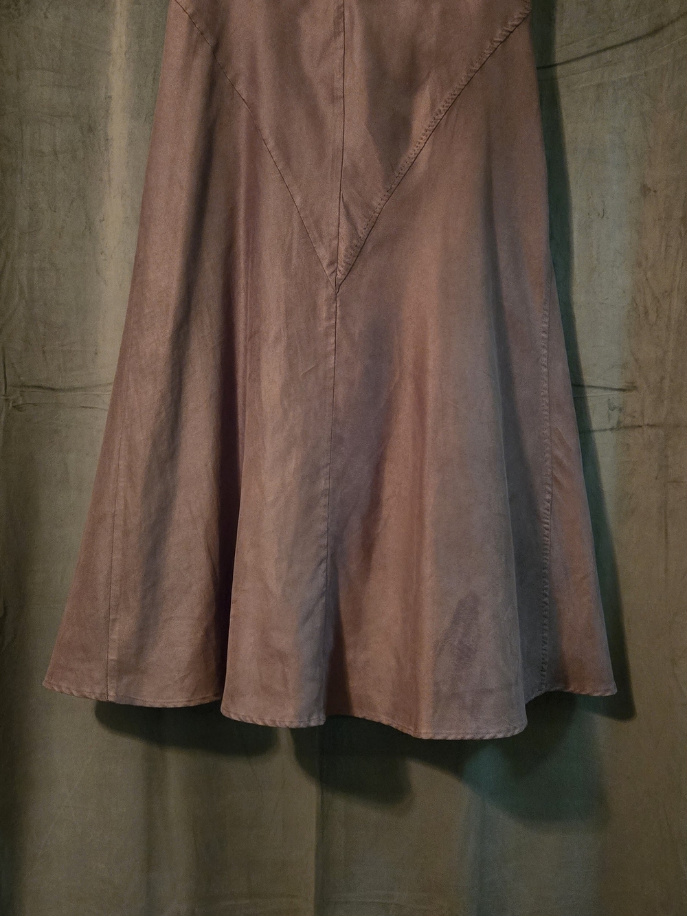 Sleeveless A-Line Midi Skirt in Brown